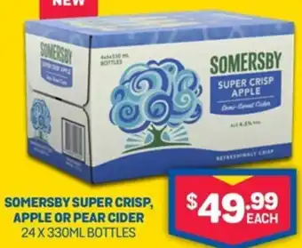 Bottlemart Somersby Super Crisp, Apple Or Pear Cider 24x330ml offer