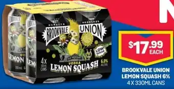 Bottlemart Brookvale Union Lemon Squash 6% 4x330ml offer