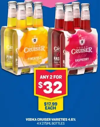 Bottlemart Vodka Cruiser Varieties 4.6% 4x275ml offer