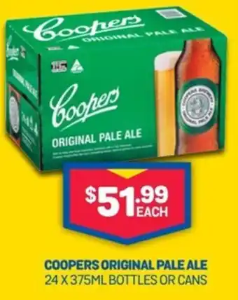 Bottlemart Coopers Original Pale Ale 24x375ml offer