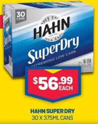 Bottlemart Hahn Super Dry 30x375ml offer