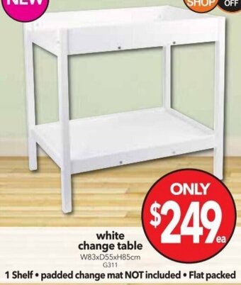 White Change Table