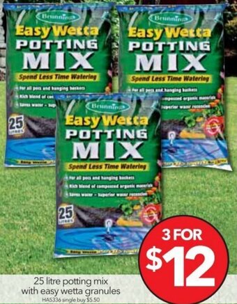 Cheap as Chips 25 Litre Potting Mix With Easy Wetta Granules offer