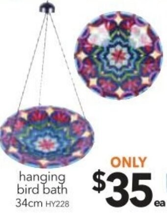 Cheap as Chips Hanging Bird Bath 34cm offer