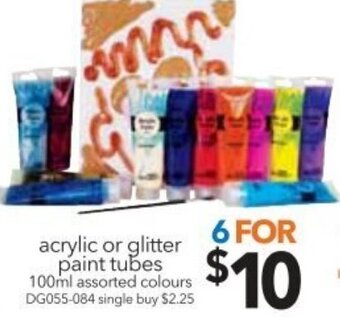 Cheap as Chips Acrylic Or Glitter Paint Tubes offer