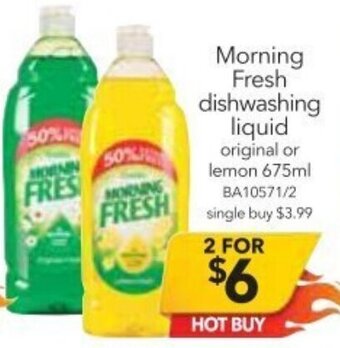 Cheap as Chips Morning Fresh Dishwashing Liquid 675ml offer