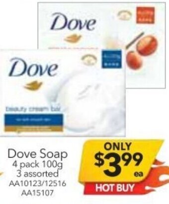Cheap as Chips Dove Soap 100g offer