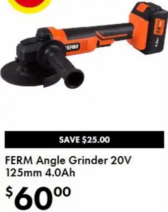 The Reject Shop Ferm Angle Grinder 20V 125mm 4.0Ah offer