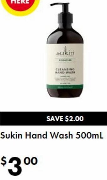 The Reject Shop Sukin Hand Wash 500ml offer