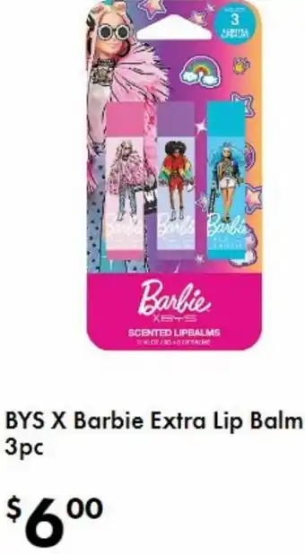 BYS X Barbie Extra Lip Balm 3pc