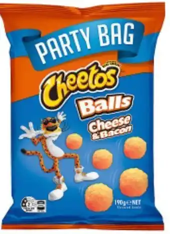 Cheetos Balls Cheese & BaconParty Bag 190g