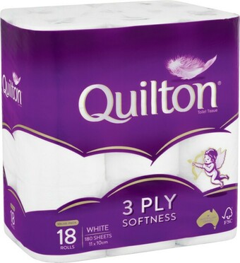 IGA Quilton 3 Ply Softness Rolls 18 Pack offer