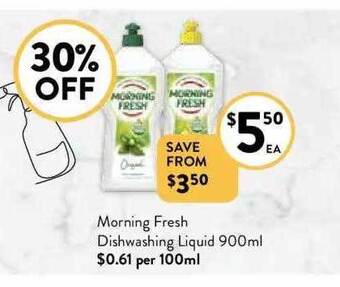 Foodworks Morning fresh dishwashing liquid offer