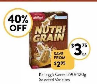 Foodworks Kellogg's cereal offer