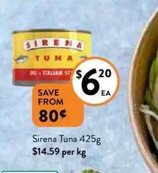 Foodworks Sirena tuna offer
