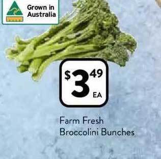 Foodworks Farm fresh broccolini bunches offer