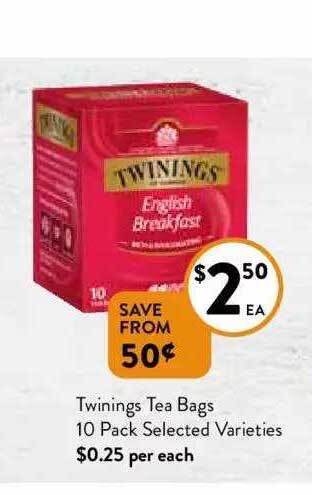 Foodworks Twinings tea bags offer