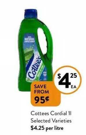 Foodworks Cottees cordial offer