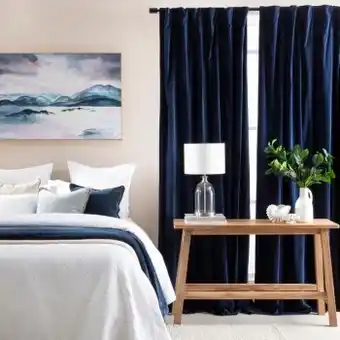 Pillow Talk Cotton velvet room darkening curtain pair by m.u.s.e. offer