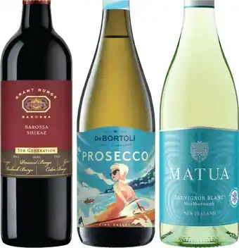 IGA Grant Burge 5th Generation, De Bortoli King Valley Prosecco or Matua Sauv Blanc 750mL Varieties offer