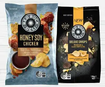 IGA Red Rock Deli Chips, Crackers or Deluxe Crisps 130-165g Selected Varieties offer