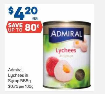 Admiral lychees in syrup