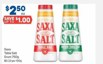 Foodland Saxa table salt drum offer