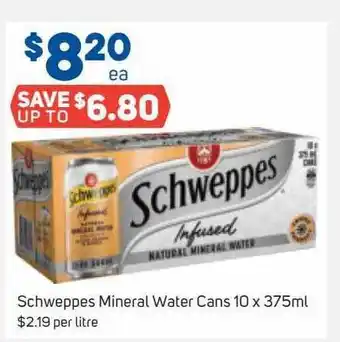 Foodland Schweppes mineral water cans offer