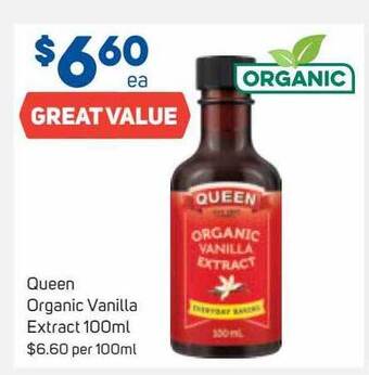 Foodland Queen organic vanilla extract offer