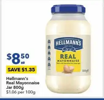 Hellmann's real mayonnaise jar