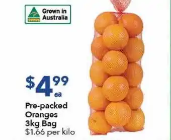 Pre-packed oranges