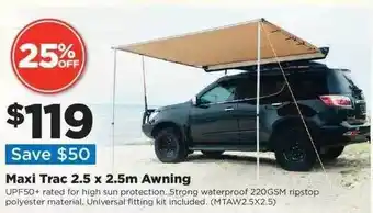 Repco Maxi trac 2.5 x 2.5 m awning offer