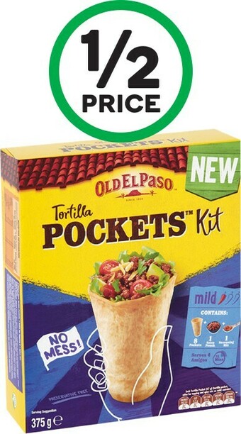Woolworths Old El Paso Tortilla Pockets Kit 375g offer