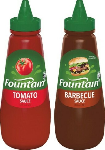 Woolworths Fountain Tomato or Barbecue Sauce 500ml offer