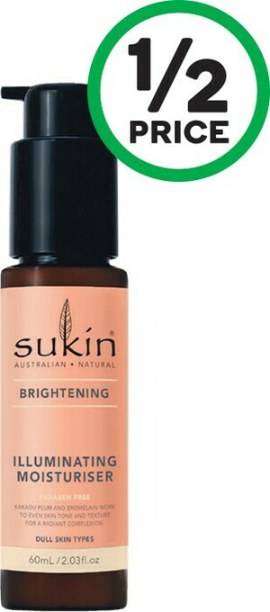 Woolworths Sukin Brightening Illuminating Moisturiser Pump 60ml offer