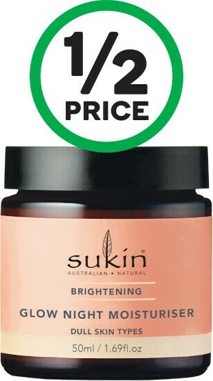 Woolworths Sukin Brightening Glow Night Moisturiser Jar 50ml offer