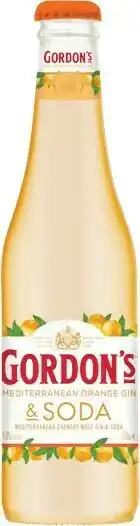 Woolworths Gordonu2019s Mediterranean Orange Gin & Soda Bottles 4x330ml offer