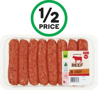 Woolworths Woolworths Beef Sausages Thick 760g offer