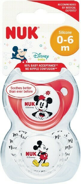 Woolworths NUK Mickey Mouse Silicone Soother Pk 2 offer
