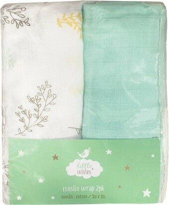 Woolworths Little Wishes Cotton Muslin Wrap Pk 2 offer
