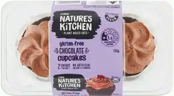 Coles Coles Natureu2019s Kitchen Vegan Chocolate Cup Cake 2 Pack 130g offer