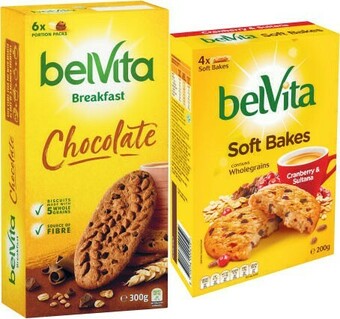 Coles Belvita Breakfast, Soft Bakes, Sandwich or Minis Biscuits 120g-300g offer