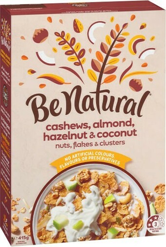 Coles Be Natural Cashew, Almond, Hazelnut & Coconut Cereal 415g offer