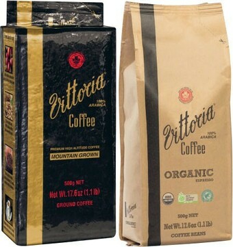 Coles Vittoria Mountain Grown Ground Coffee or Organic Coffee Beans 500g offer