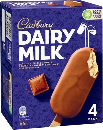 Coles Cadbury Multipack 4 Pack 300mL-360mL offer