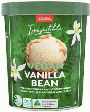 Coles Coles Irresistible Vegan Vanilla Bean Tub 1 Litre offer