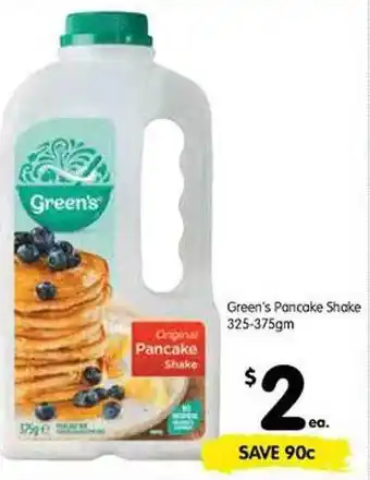 Spar Green's pancake shake offer