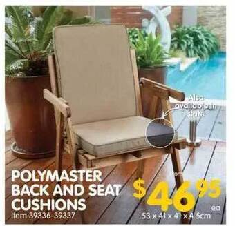 Clark Rubber Polymaster back and seat cushions offer
