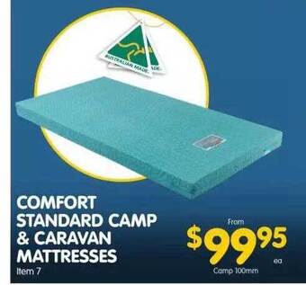 Clark Rubber Comfort standard camp & caravan mattresses offer