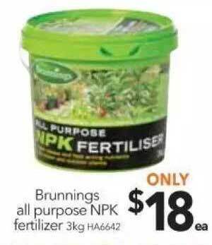 Cheap as Chips Brunnings all purpose npk fertilizer offer